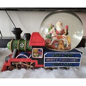 Santa Train Snow Globe Merry Christmas Lifestyle Studio Holiday Home Decoration